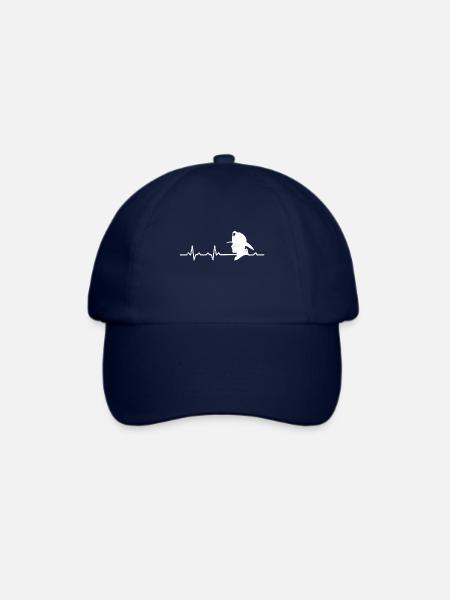 Fireman Feuerwehr Herzschlag geschenk mann beruf - Baseballkappe - Blau/Blau