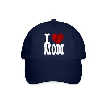 I love Mom T Shirt Geschenk Rubin Herz mama - Baseballkappe - Blau/Blau - Vorne