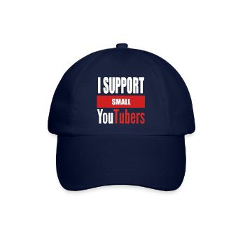 Ich unterstütze kleine Youtubers WHT PNG - Baseballkappe - Blau/Blau - Vorne