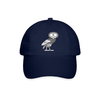 Eule der Athene [Weiß (nur Eule)] - Baseballkappe - Blau/Blau - Vorne