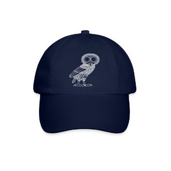 Eule der Athene [White Outline (nur Eule)] - Baseballkappe - Blau/Blau - Vorne