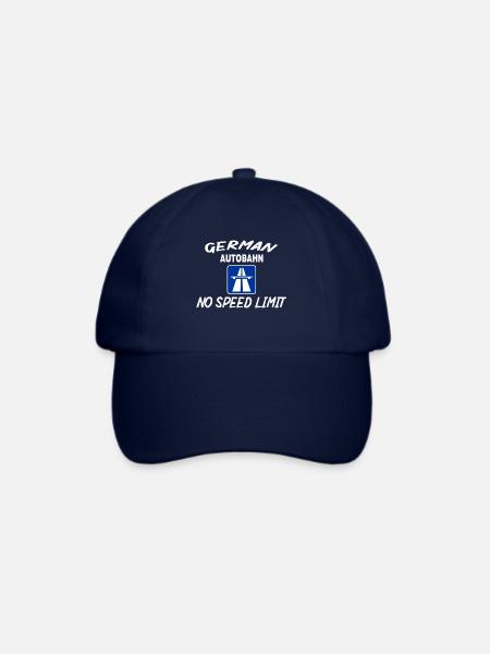 German Autobahn no Speed Limit - Baseballkappe - Blau/Blau