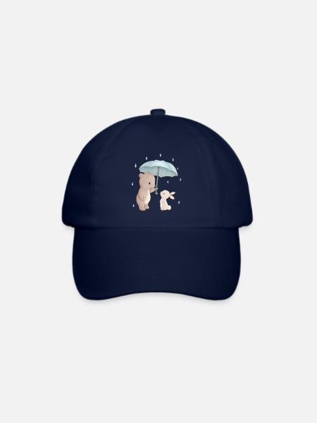 Bär Hase Regenschirm - Baseballkappe - Blau/Blau