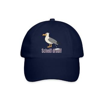 Möwe Lustig Spruch Scheiss Drauf als Norddeutscher - Baseballkappe - Blau/Blau - Vorne
