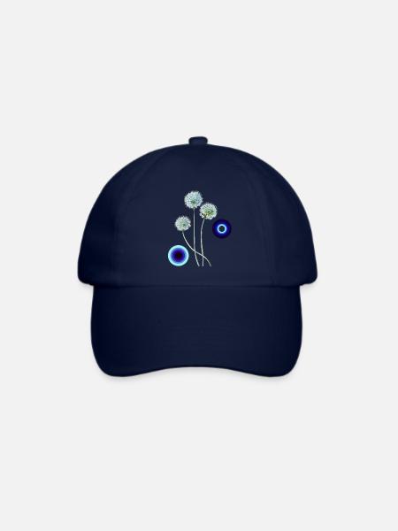 Alliumblüten im Retro-Stil - Baseballkappe - Blau/Blau