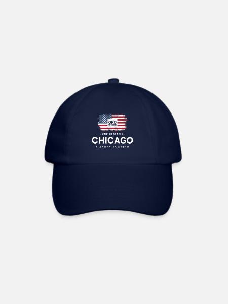 CHICAGO AIRPORT CODE ORD US FLAGGE GEOTAG GESCHENK - Baseballkappe - Blau/Blau