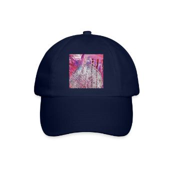 Malerei Acryl Blattadern abstrakt Pink-Rosa-lila - Baseballkappe - Blau/Blau - Vorne