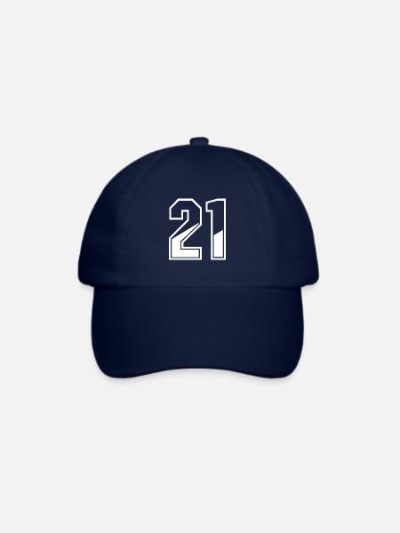 21 Jahre Trikot Nummer 21 T-shirt Nummer 21 - Baseballkappe - Blau/Blau