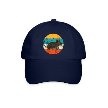 Vintage Retro Degu Nager Nagetiere - Baseballkappe - Blau/Blau - Vorne