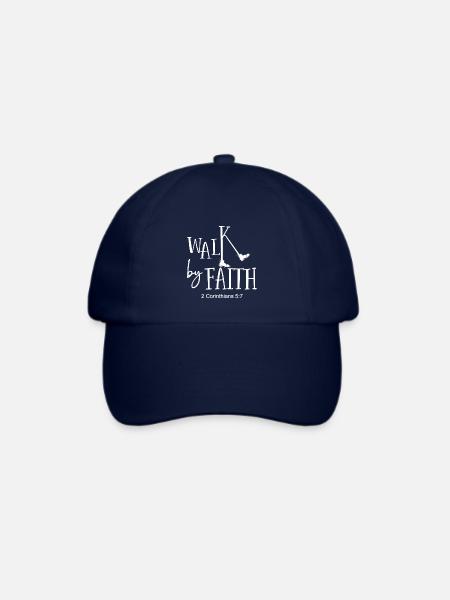 Christian Design Walk by Faith 2 Korinther 5 - Baseballkappe - Blau/Blau