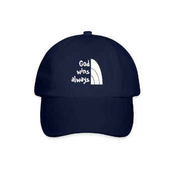 Christian Design Gott gewinnt, immer - Baseballkappe - Blau/Blau - Vorne