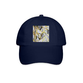 Marmor Mosaik Gold Textur - Baseballkappe - Blau/Blau - Vorne