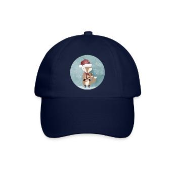 goldiger Fuchs für Weihnachten mit Zuckerstange - Baseballkappe - Blau/Blau - Vorne