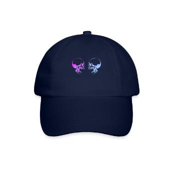 Doppelte Schädelkunst - Baseballkappe - Blau/Blau - Vorne