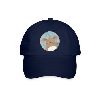 niedlicher Hase mit Schlappohren im Aquarell Patch - Baseballkappe - Blau/Blau - Vorne
