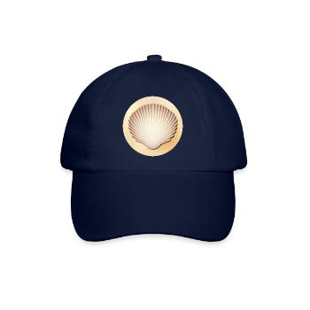 Muschel (Sand, Rund) - Baseballkappe - Blau/Blau - Vorne
