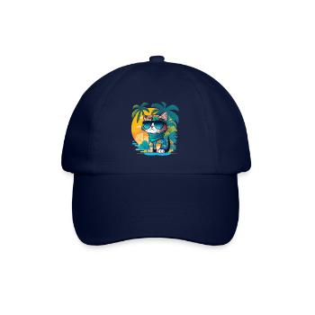 Cute Cat Tropical 4 - Baseballkappe - Blau/Blau - Vorne