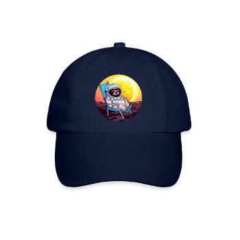 Astronauten-Faultier im Liegestuhl - Originelles - Baseballkappe - Blau/Blau - Vorne