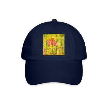 Ausdrucksstarke Blumenmalerei - Baseballkappe - Blau/Blau - Vorne