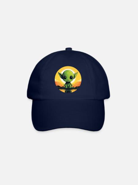 Alien am See bei Sonnenuntergang - Baseballkappe - Blau/Blau
