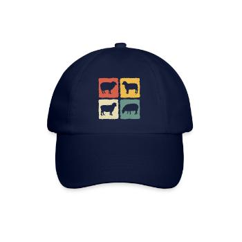 Retro Schaf Schaf Schaf - Baseballkappe - Blau/Blau - Vorne
