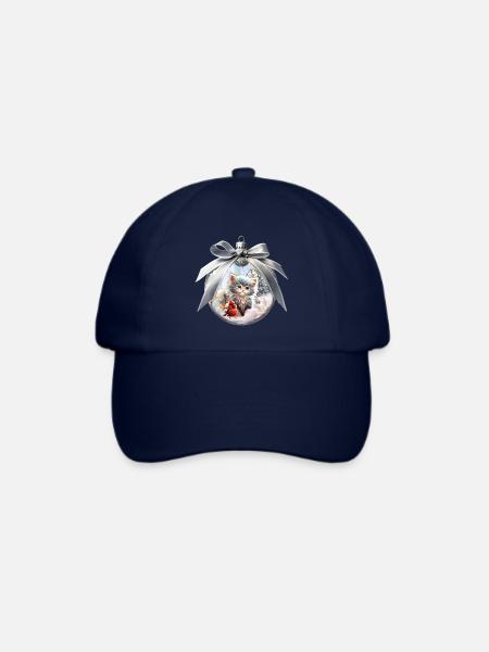Kleines Kätzchen mit Vogel. - Baseballkappe - Blau/Blau