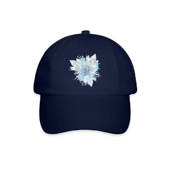 bläulicher Stechpalmenzweig mit Kristallen - Baseballkappe - Blau/Blau - Vorne