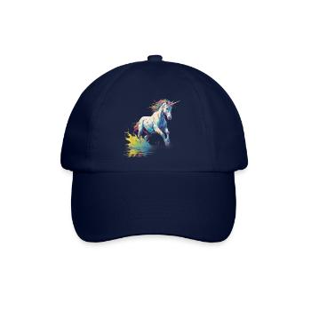 Einhorn in Farbpalette - Baseballkappe - Blau/Blau - Vorne