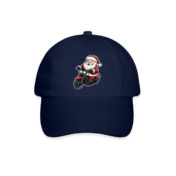 Super cooler Nikolaus Motorradfahrer Weihnachten - Baseballkappe - Blau/Blau - Vorne