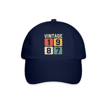 Vintage 1987 Geboren 1987 - Baseballkappe - Blau/Blau - Vorne
