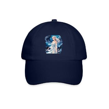 Anime Manga Mädchen Wasserfarben - Baseballkappe - Blau/Blau - Vorne