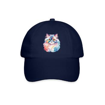 Perserkatze Wasserfarben - Baseballkappe - Blau/Blau - Vorne