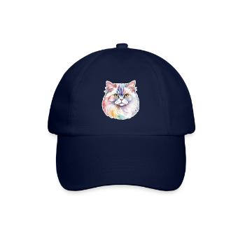 Perserkatze Wasserfarben - Baseballkappe - Blau/Blau - Vorne