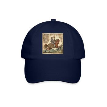 Ritter auf dem Pferd, Mittelalter - Baseballkappe - Blau/Blau - Vorne