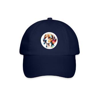 Beagle Wasserfarben - Baseballkappe - Blau/Blau - Vorne