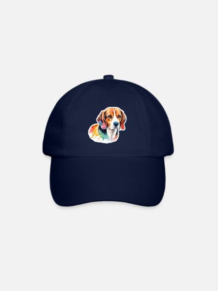 Beagle Wasserfarben - Baseballkappe - Blau/Blau