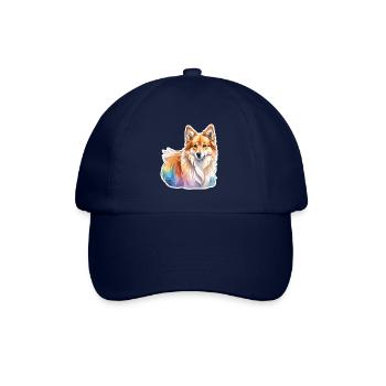 Islandhund Wasserfarben - Baseballkappe - Blau/Blau - Vorne