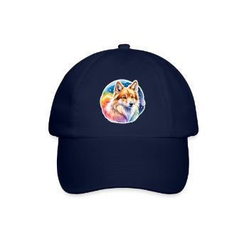 Islandhund Wasserfarben - Baseballkappe - Blau/Blau - Vorne