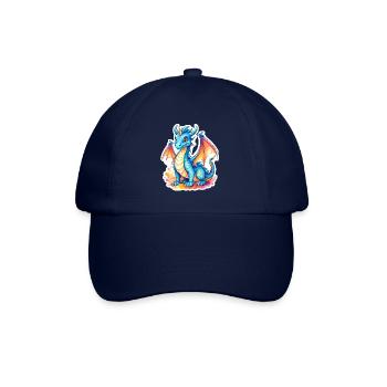 Drache Wasserfarben - Baseballkappe - Blau/Blau - Vorne