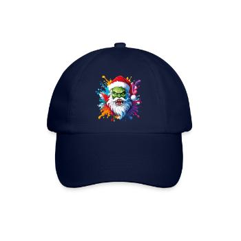 12 Zombie schreiender Weihnachtsmann Farbtropfen - Baseballkappe - Blau/Blau - Vorne