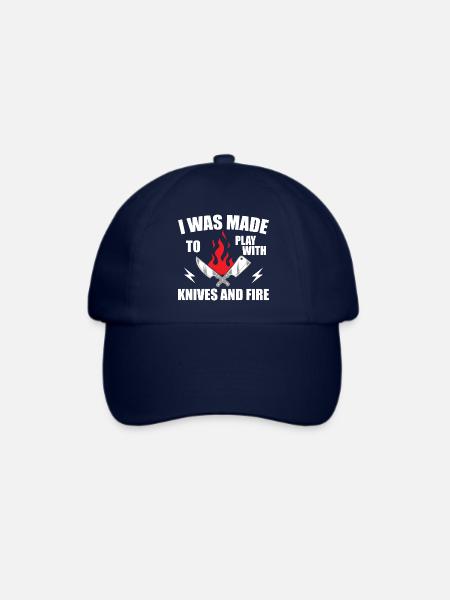 Ich wurde dazu gebracht, mit Messern und Feuer zu spielen - Kochen - Baseballkappe - Blau/Blau