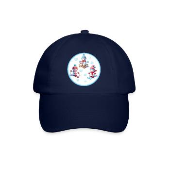 Winterfreuden Schneemänner Skispaß - Baseballkappe - Blau/Blau - Vorne
