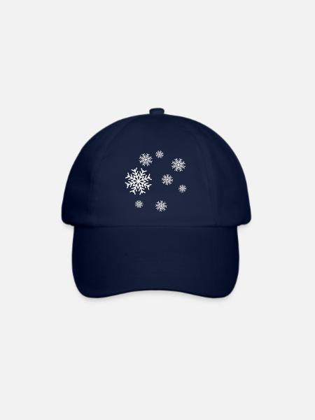 Winterliche Schneeflocken Muster - Baseballkappe - Blau/Blau