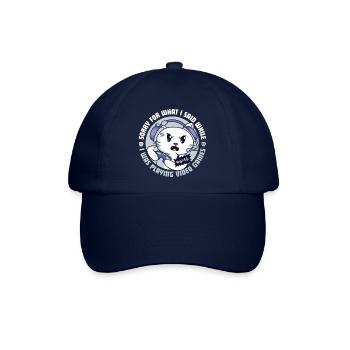 Wütende Gamer-Katze - Baseballkappe - Blau/Blau - Vorne