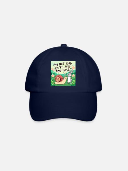 Ein Hase und eine Schnecke "Slow and Fast" - Baseballkappe - Blau/Blau