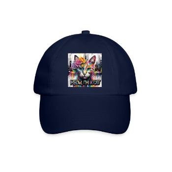 Kunstvolle Katze Version 2 - Baseballkappe - Blau/Blau - Vorne