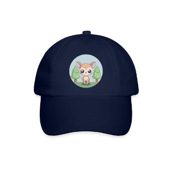 Entzückendes kleines Rehkitz im Wald - Baseballkappe - Blau/Blau - Vorne