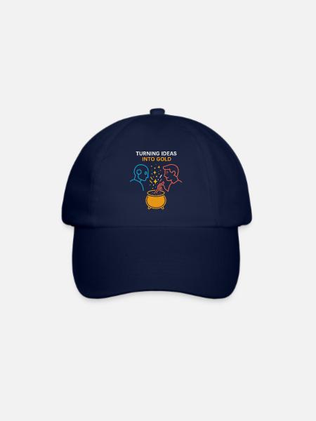 Turning Ideas into Gold – Mensch & KI erschaffen M - Baseballkappe - Blau/Blau