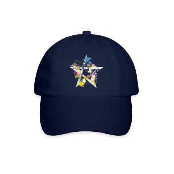 Pentagramm mit Blumen – kunstvoll & farbenfroh - Baseballkappe - Blau/Blau - Vorne
