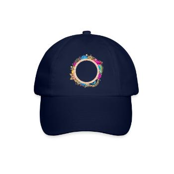 Orientalischer Medaillon-Rahmen in Gold & Farben - Baseballkappe - Blau/Blau - Vorne